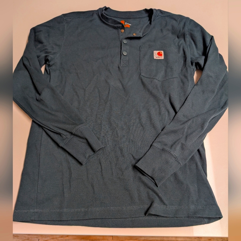 Carhartt Dark Teal Mid-weight Henley